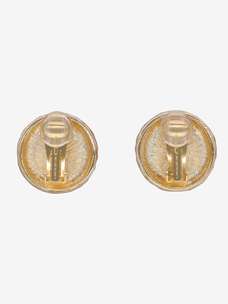 Kenneth Jay Lane Animalier And Pearl Earrings CVR24.1.154  Kenneth Jay Lane