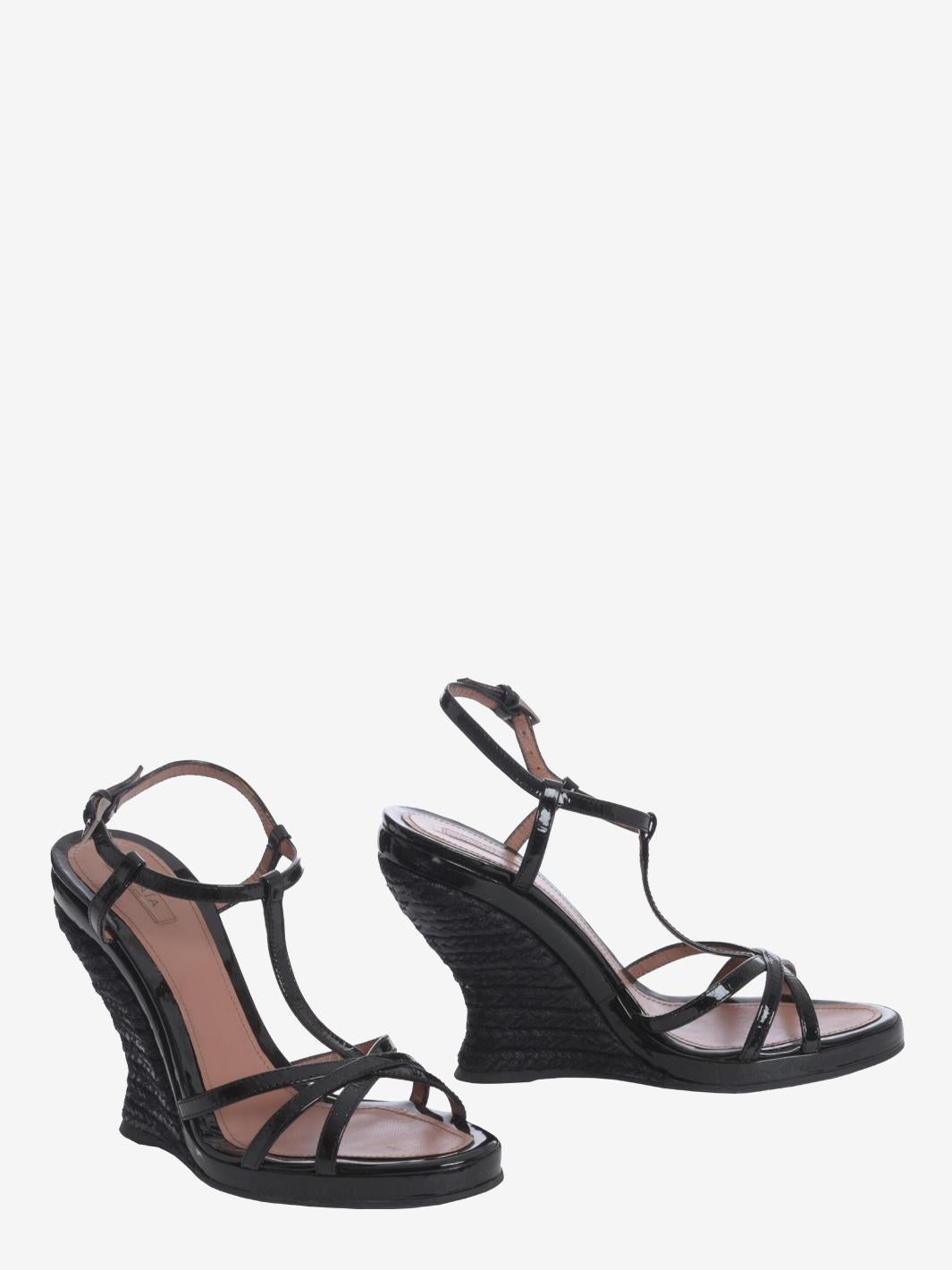 Alaïa Rope Wedge Sandals