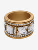 Gianfranco Ferré Gold Maxi Bracelet With White Rhinestones