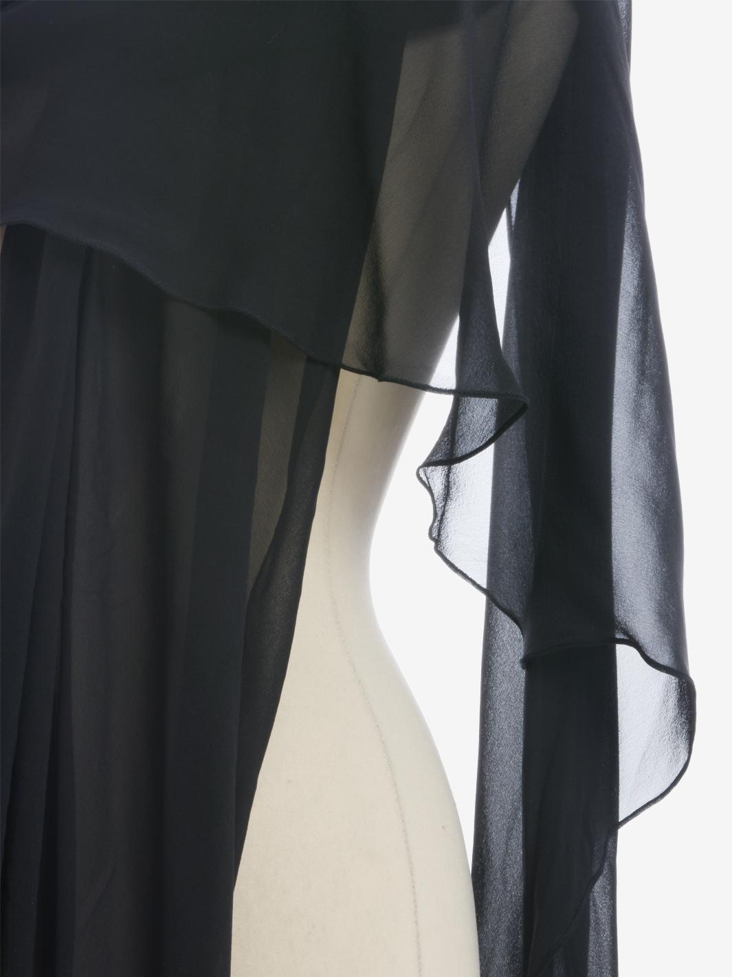 Gianfranco Ferré 雪纺裙配披肩 - 80 年代