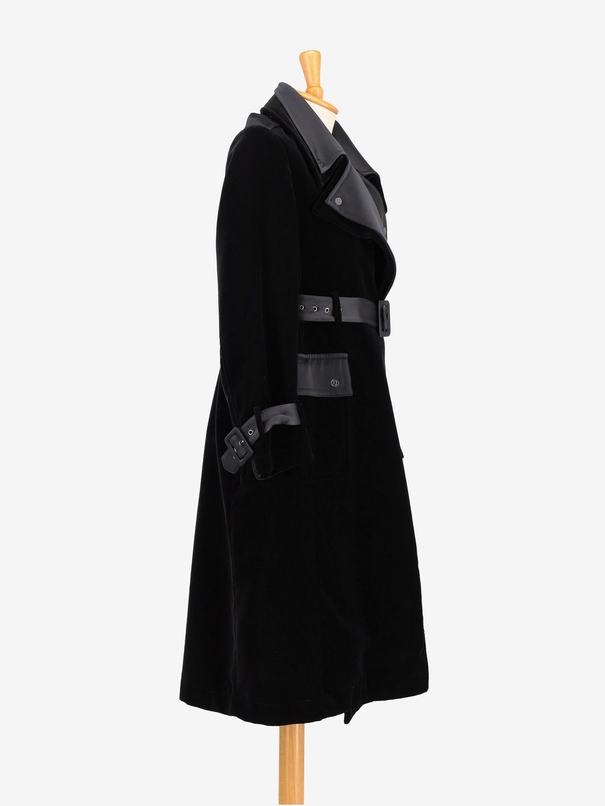 Tom Ford Black Velvet Trench Coat - 00s