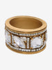 Gianfranco Ferré Gold Maxi Bracelet With White Rhinestones