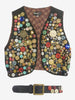 Vintage Vest And Belt With Polychrome Buttons