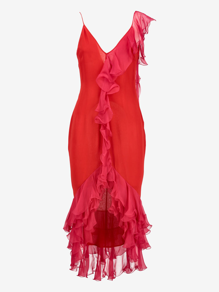 Ungaro Ruffle Dress<BR/>