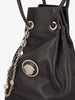 Gianni Versace Couture Black Leather Drawstring Bag