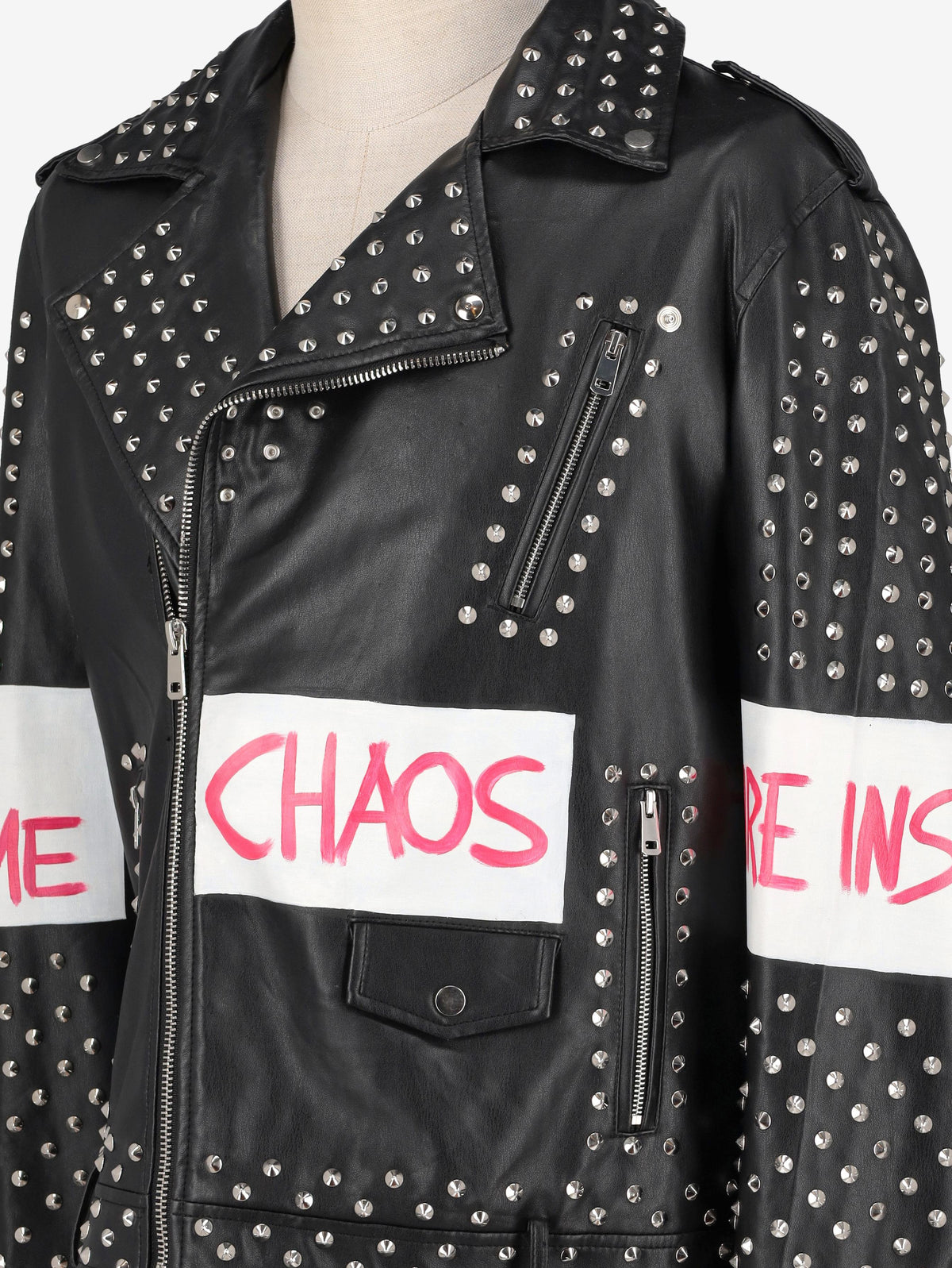 Vintage Lettering Biker Jacket WCV250856.03  Vintage