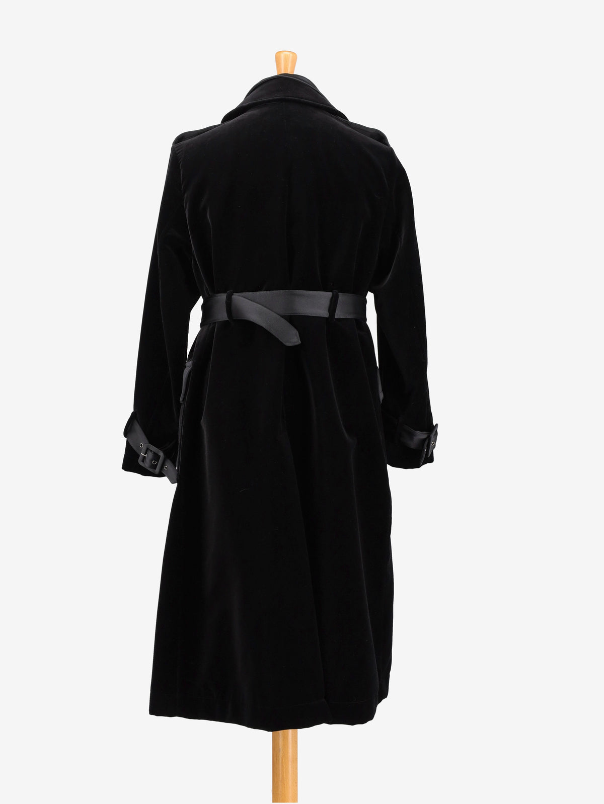 Tom Ford Black Velvet Trench Coat - 00s
