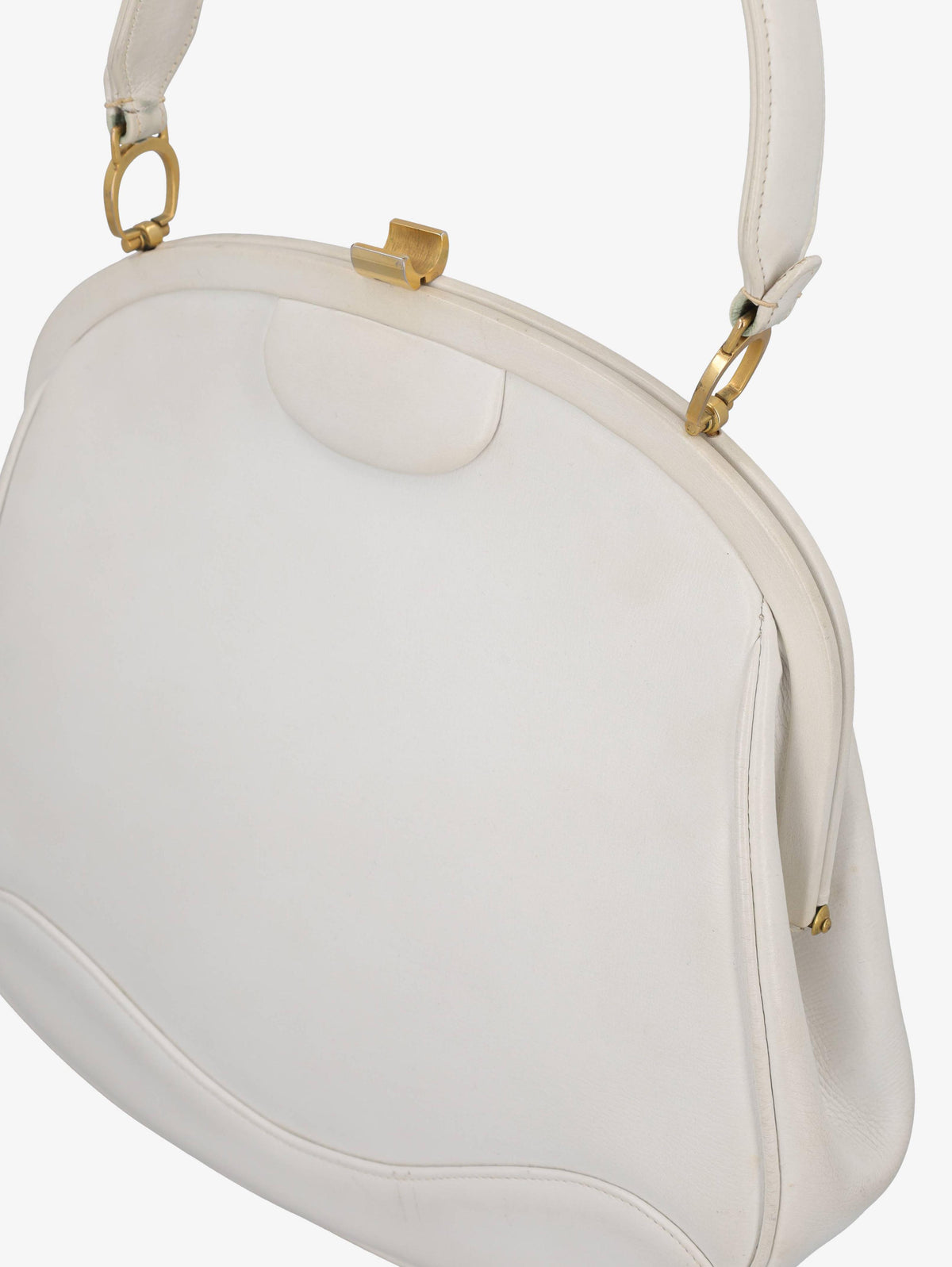 Vintage White Leather Handbag WCV300625.45  Vintage