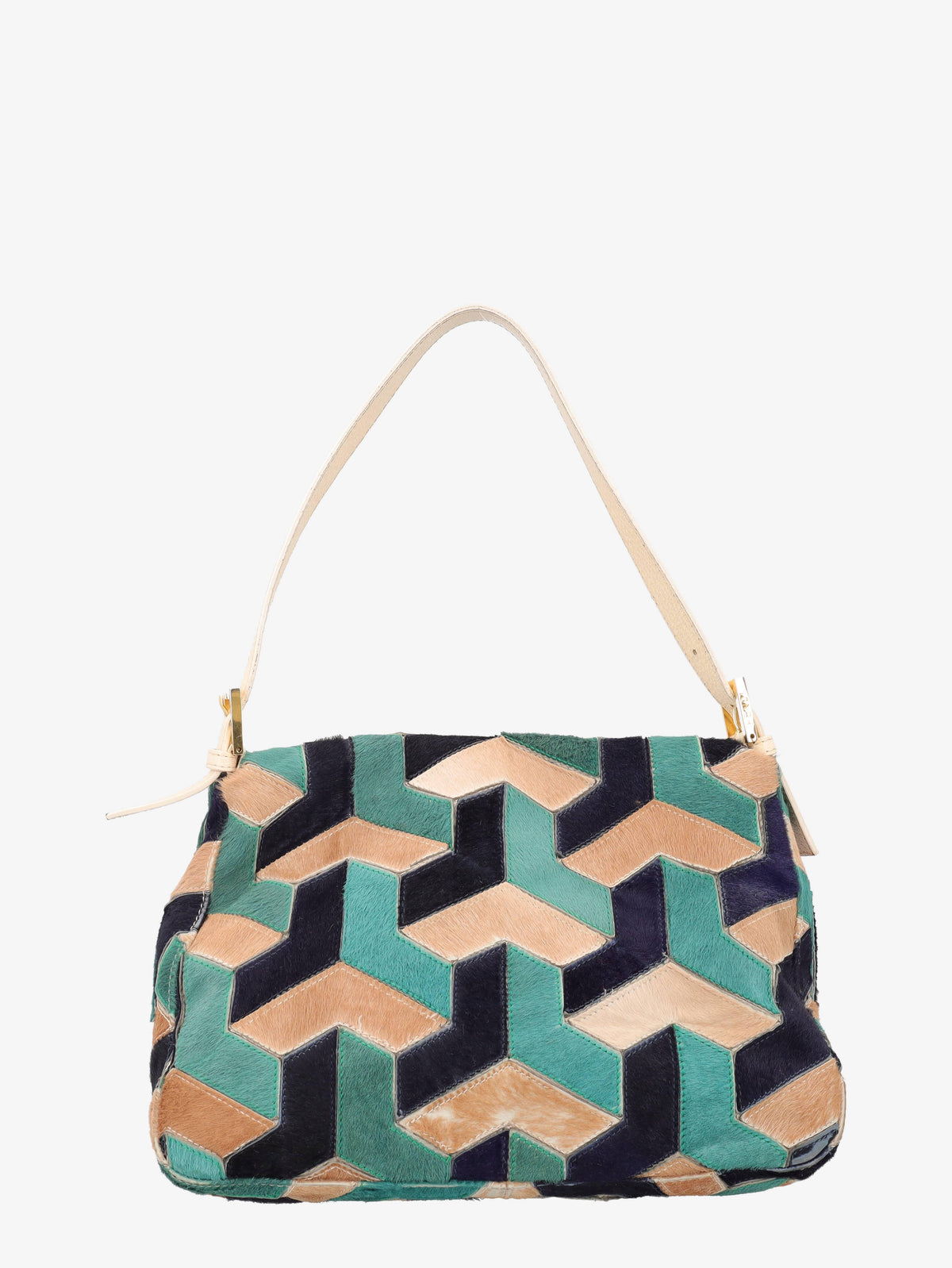 Fendi Mamma Baguette In Colourful Pony Hair