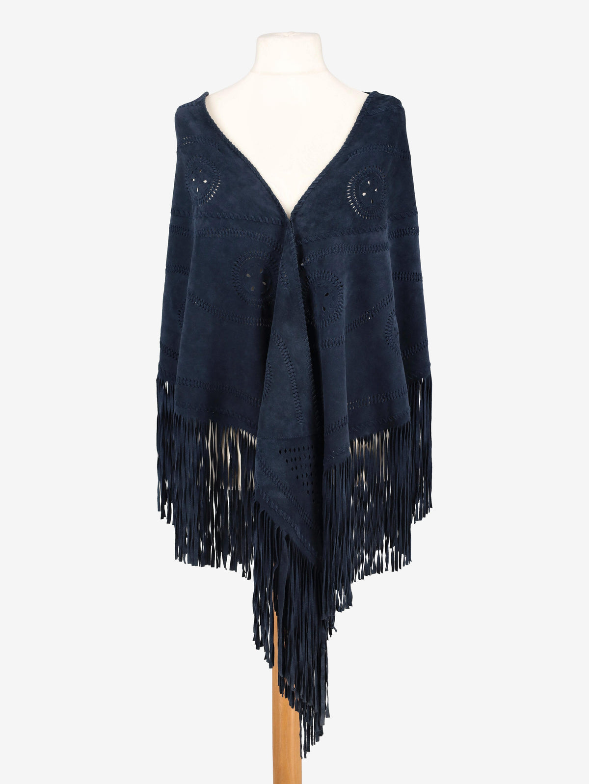 Vintage Blue Suede Shawl