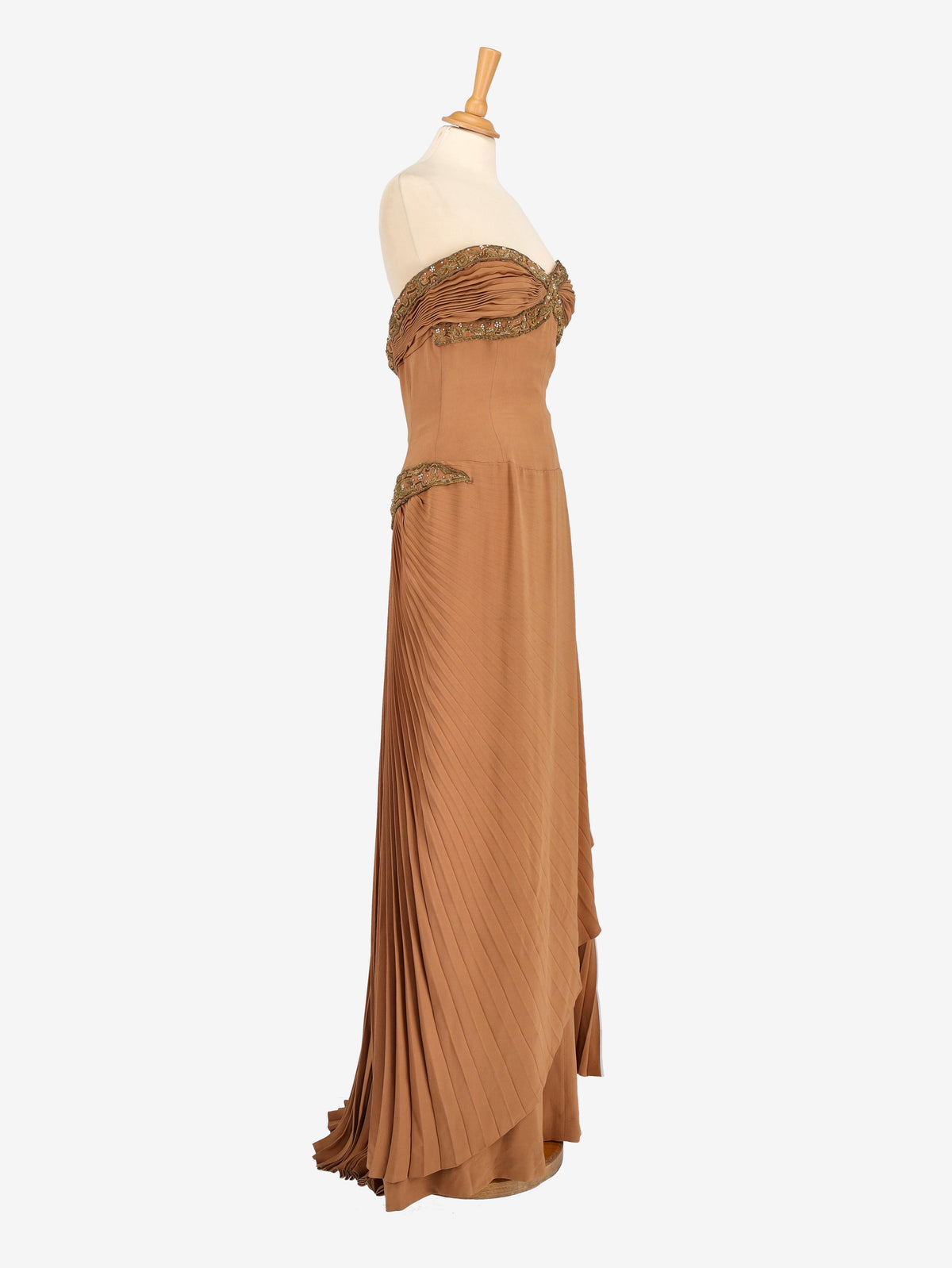 Vintage Pleated Long Dress