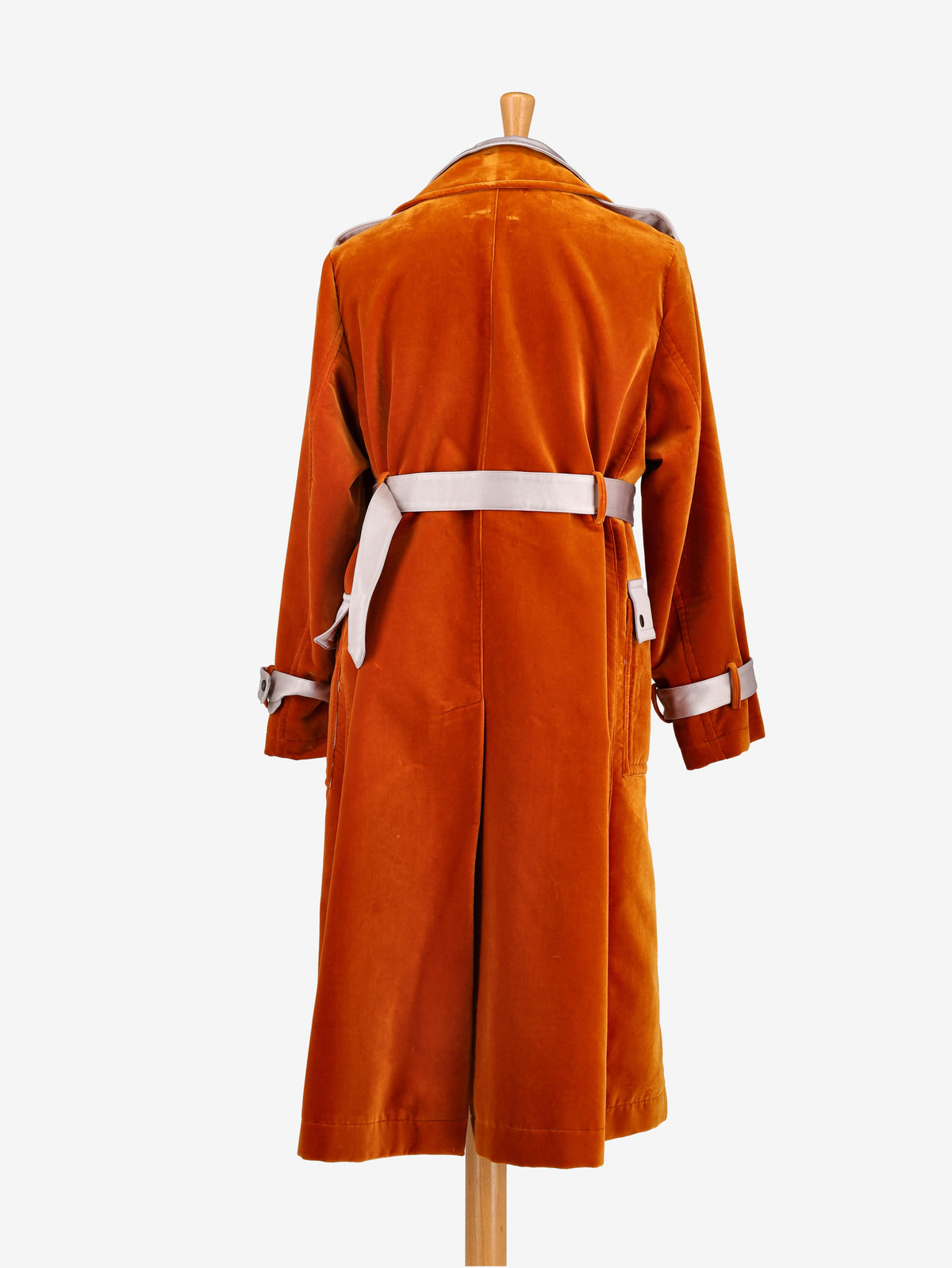 Tom Ford Orange Velvet Trench Coat - 00s
