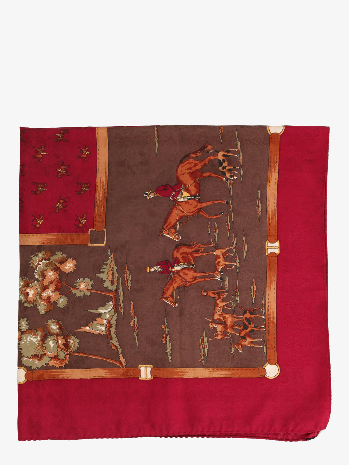 Vintage Equestrian Print Foulard WCV300625.33  Vintage