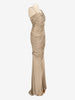 Champagne Draped Long Dress