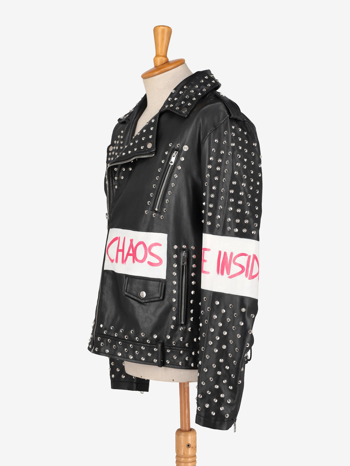 Vintage Lettering Biker Jacket WCV250856.03  Vintage