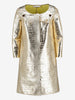Versace Cocco Gold Leather Overcoat
