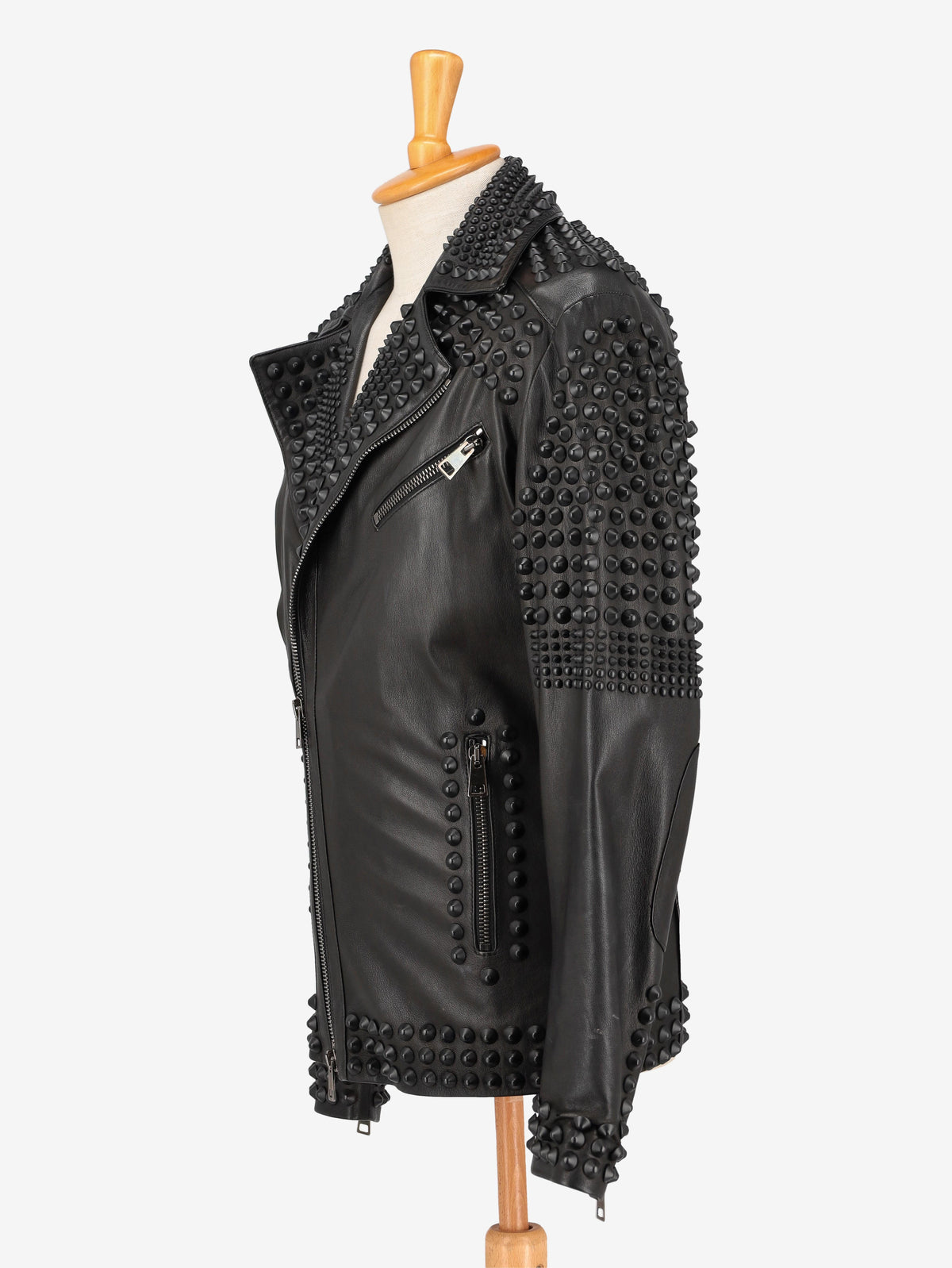 Vintage Black Studs Biker Jacket WCV250822.02  Vintage