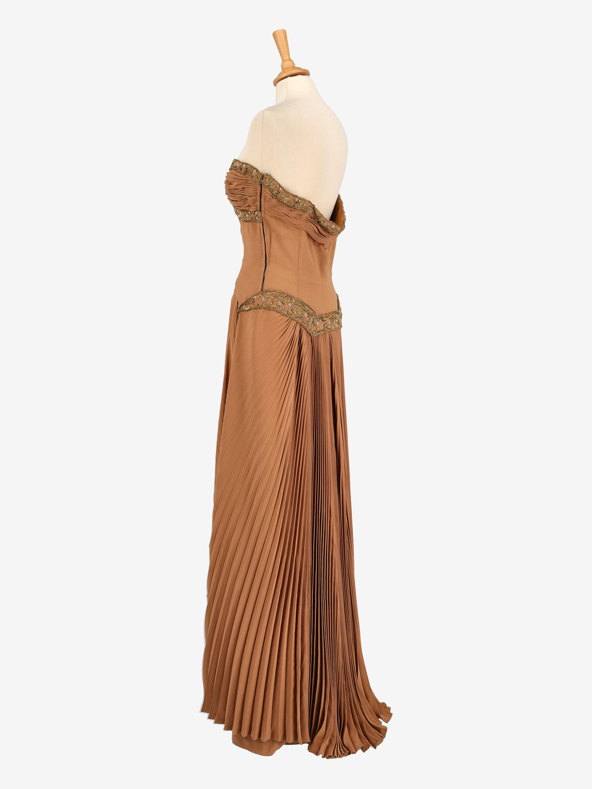 Vintage Pleated Long Dress