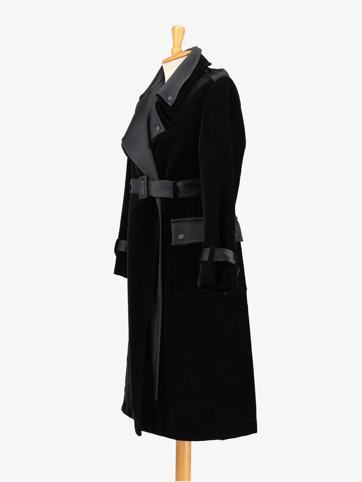 Tom Ford Black Velvet Trench Coat - 00s