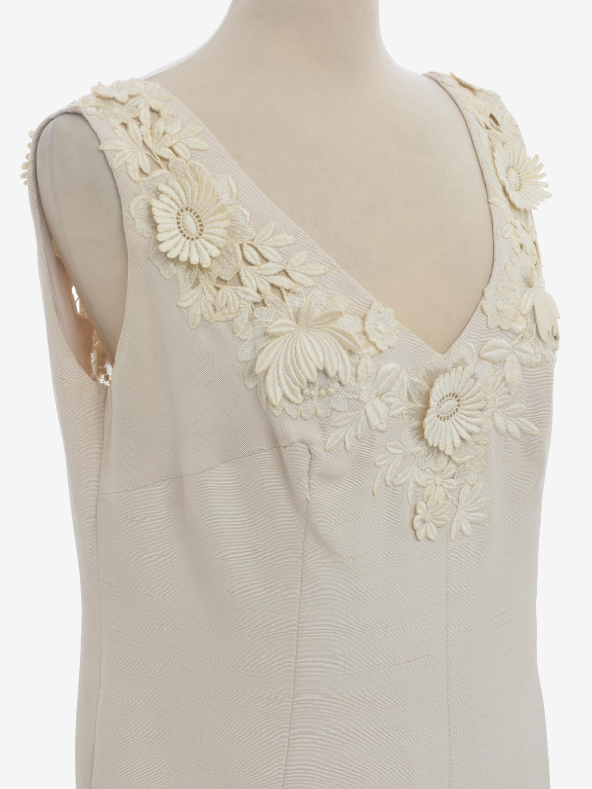 Vintage A-line Dress With Flowered Lace