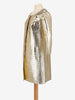 Versace Cocco Gold Leather Overcoat