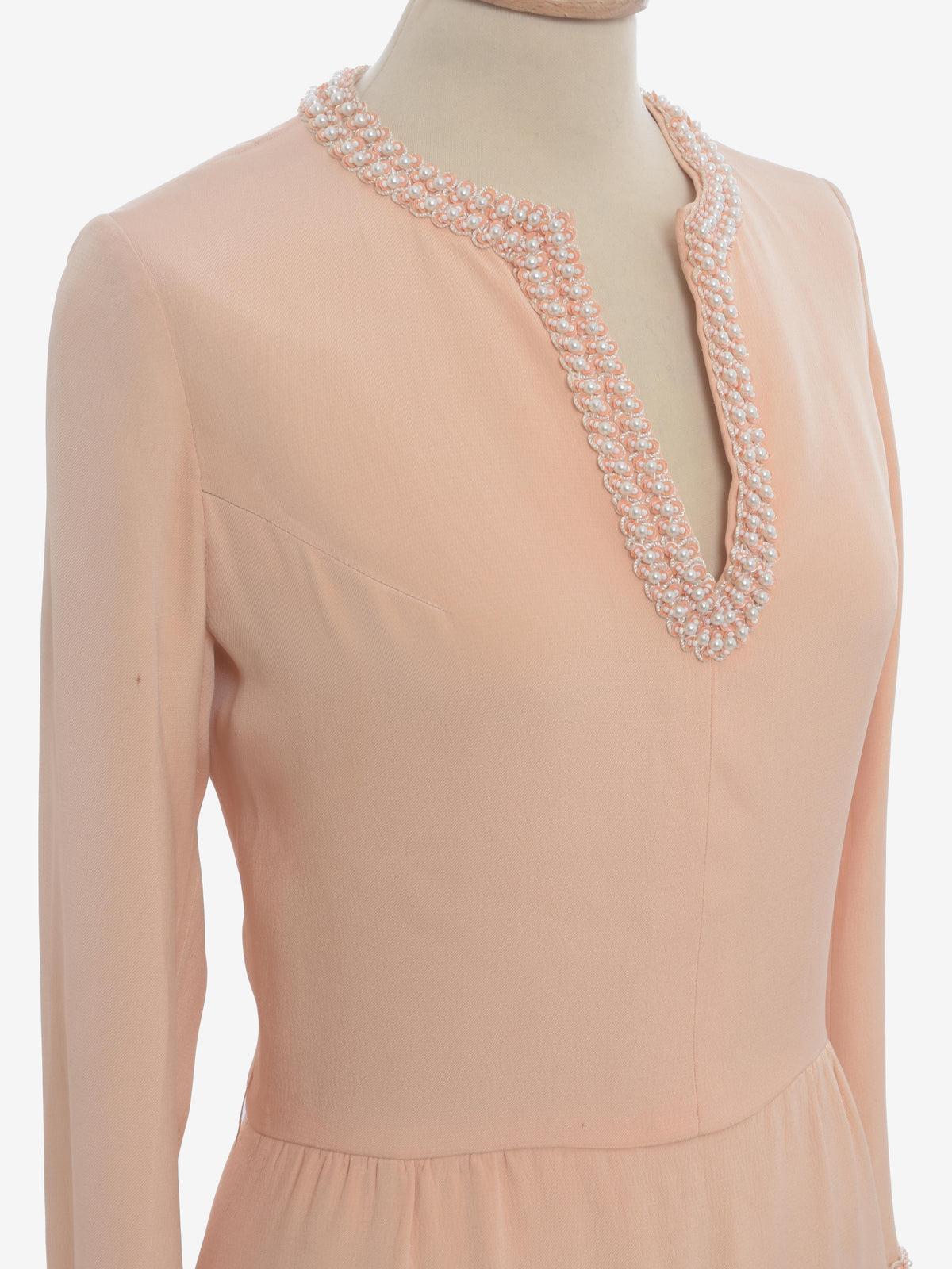 Vintage Midi Dress With Pearls