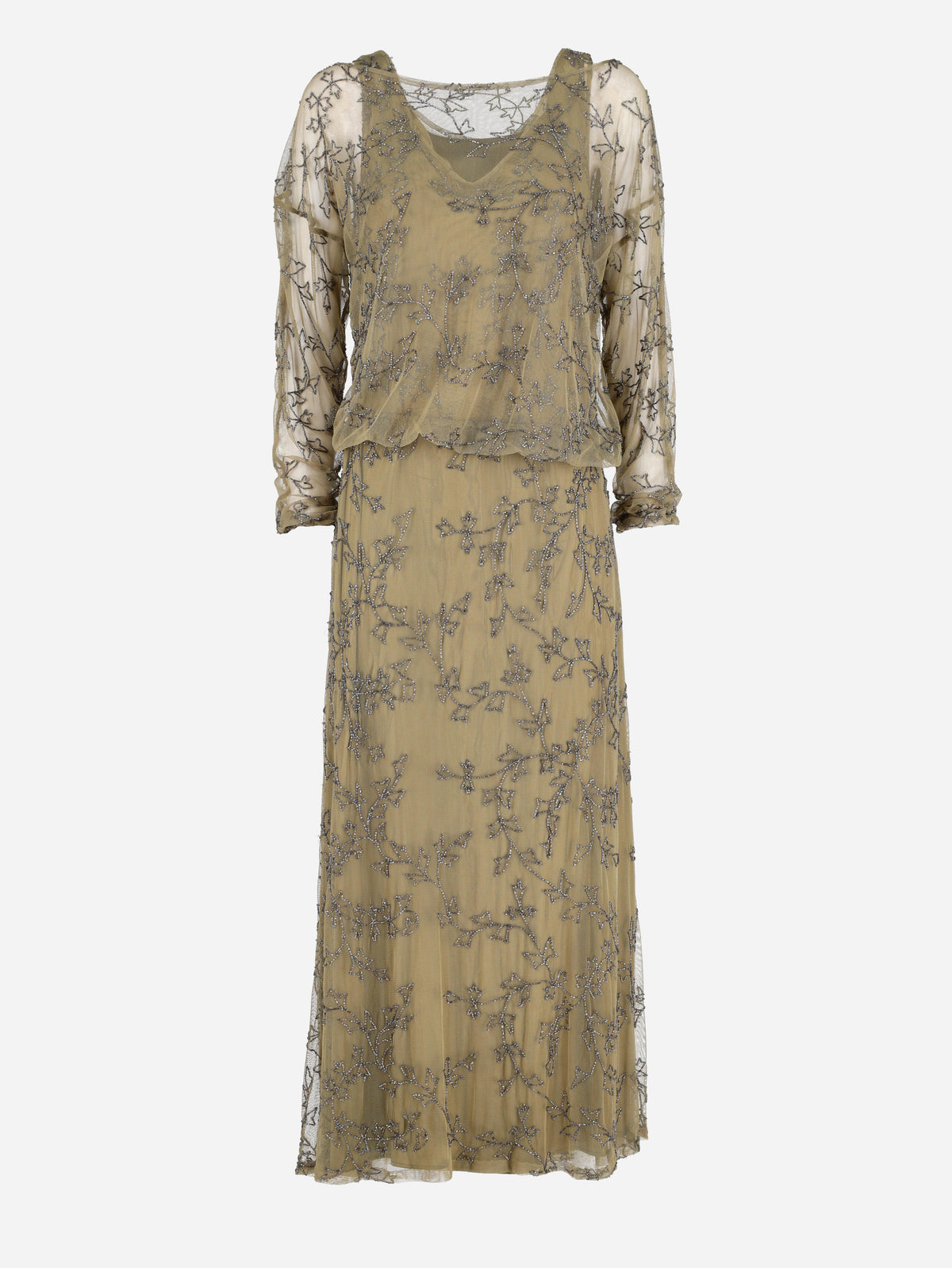 Vintage Embroidered Long Dress<BR/>