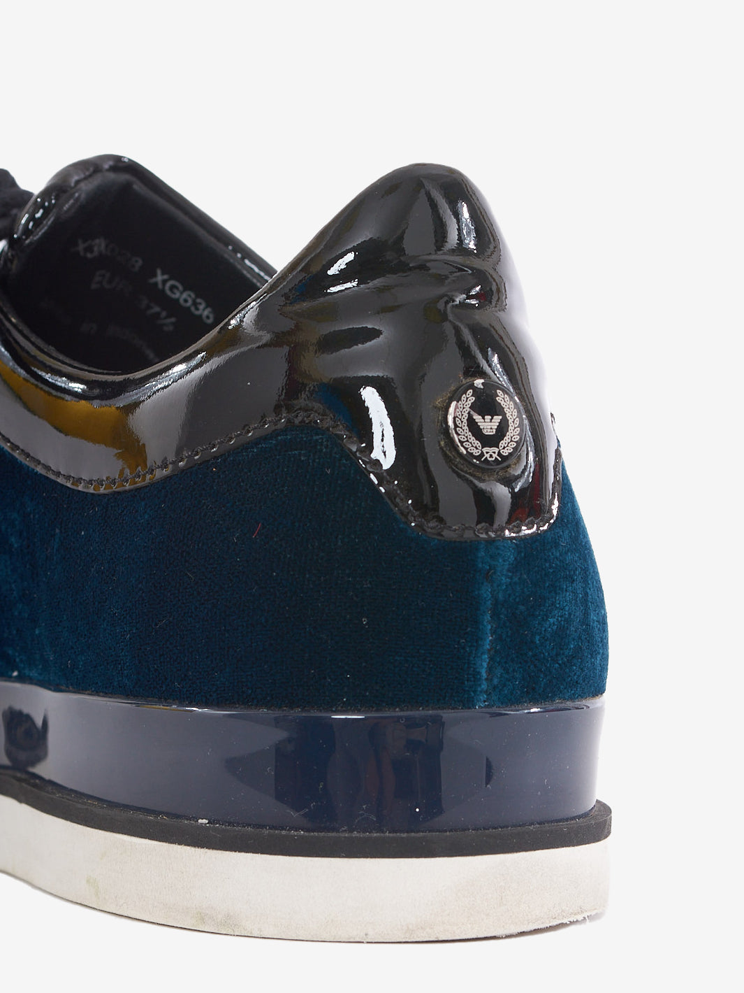 Emporio Armani sneakers in midnight blue velvet