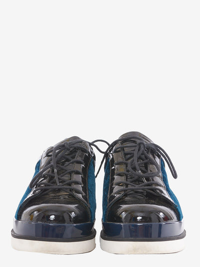 Emporio Armani sneakers in midnight blue velvet