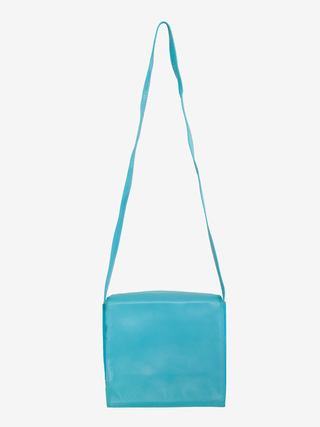 Light blue suede fabric shoulder bag