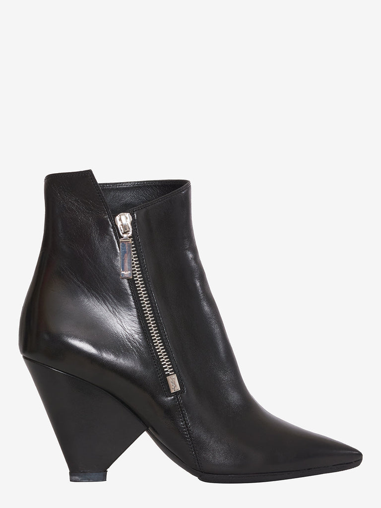 Saint Laurent Black smooth leather ankle boot