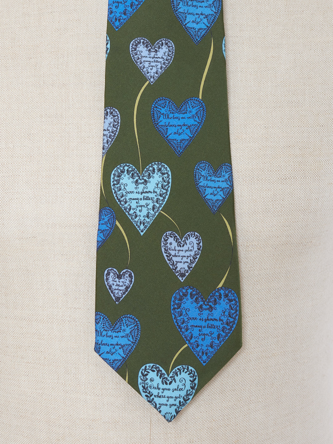 Fornasetti Heart Print Silk Tie