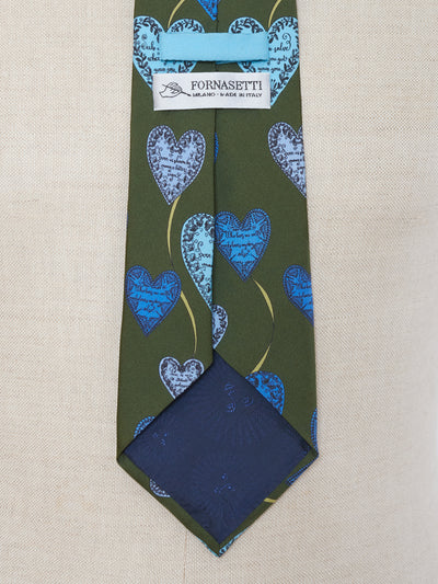 Fornasetti Heart Print Silk Tie
