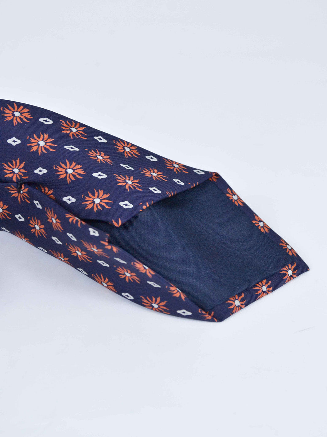 Y2K blue silk Herno tie with geometric pattern