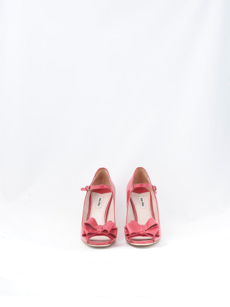 2010 Miu Miu Mary Janes in cherry colored patent leather