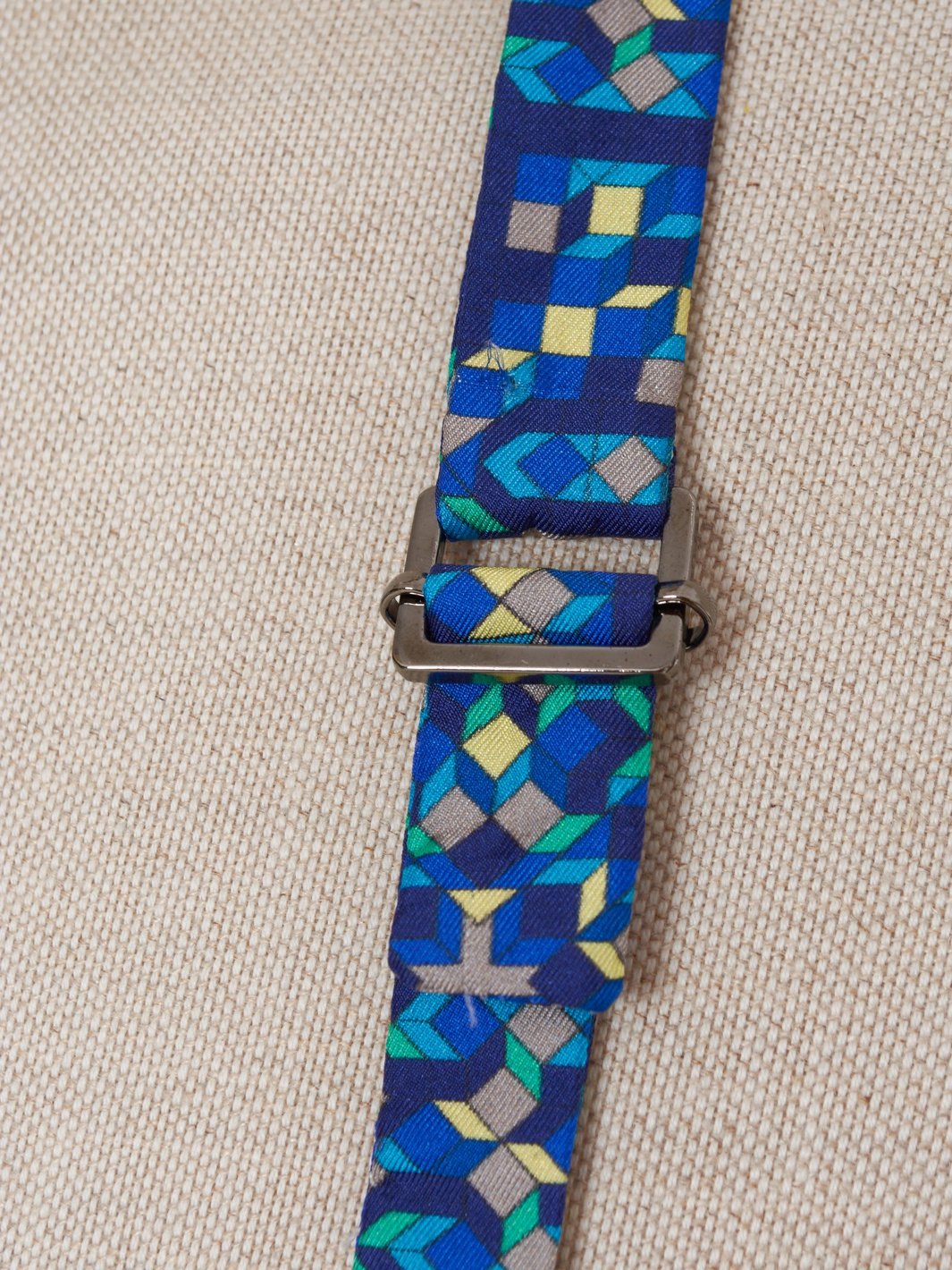 Geometric print silk bow tie, 1980