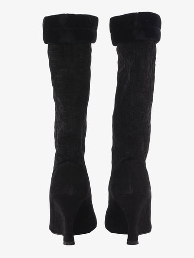 Tom Ford for Yves Saint Laurent black suede wedge boot