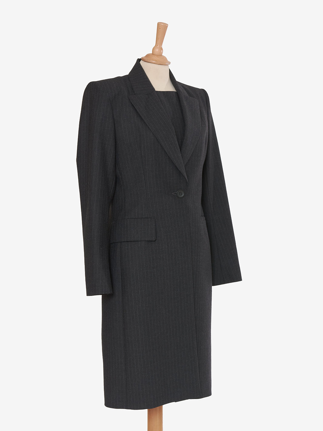 Vintage gray wool pinstripe suit