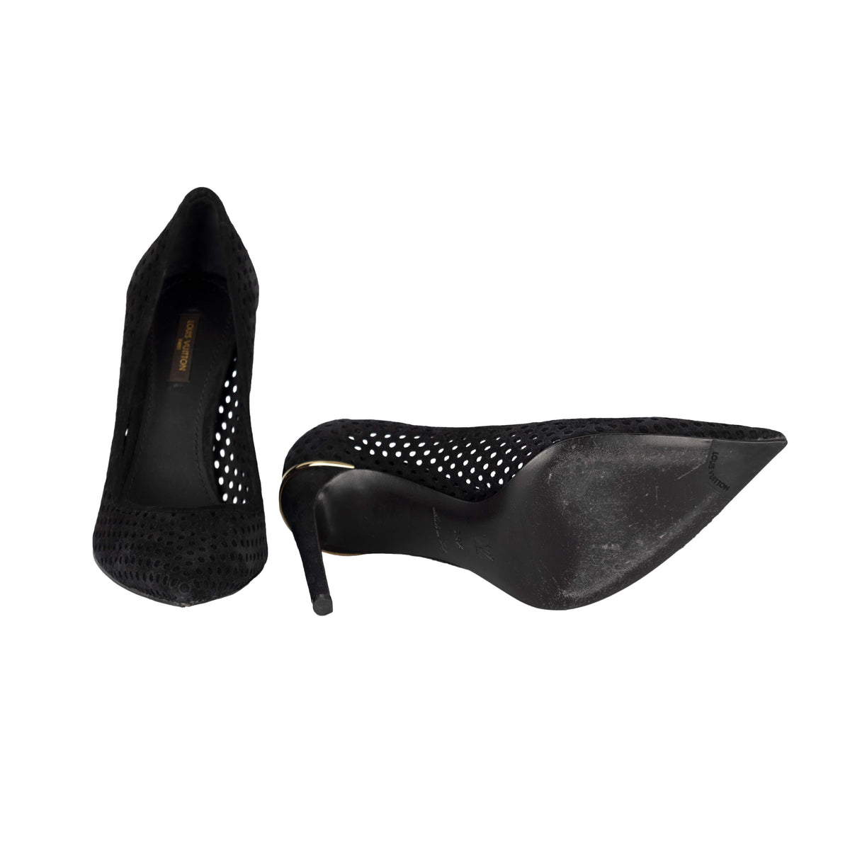 Secondhand Louis Vuitton Perforated Suede Eyeline Pumps