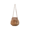 Collection Privée beige leather rabbit fur bag pre-owned