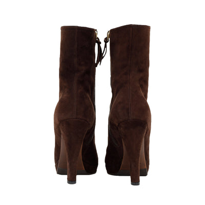 Miu Miu brown leather ankle boots pre-owned
