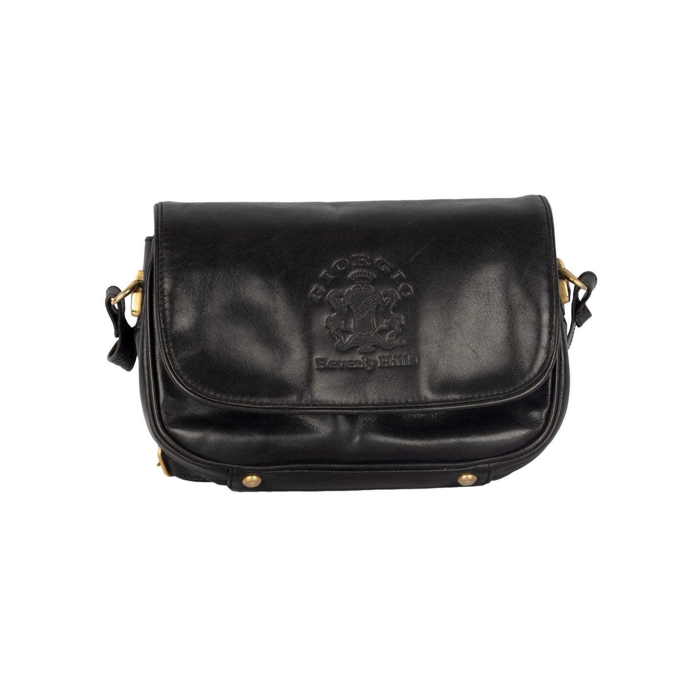 Secondhand Giorgio Beverly Hills Black Leather Crossbody Bag