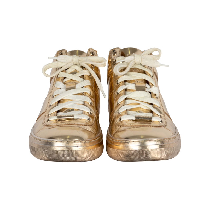 Secondhand Jimmy Choo Belgravia Metallic Gold Sneakers