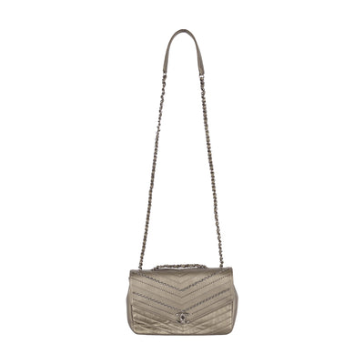 Secondhand Chanel Embelished 'Chain Sequins' Chevron Flap Bag