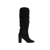 Aquazzurra black suede fringed boots pre-owned
