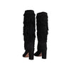 Aquazzurra black suede fringed boots pre-owned