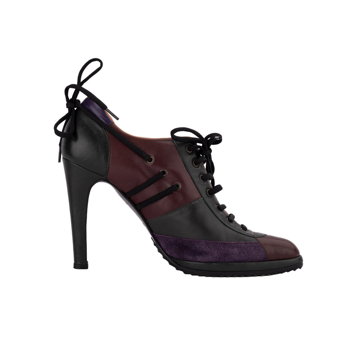 Alaïa green purple leather lace-up shoes pre-owned