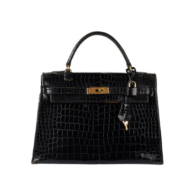 Secondhand Hermès Lisse Crocodile Kelly 32 Retourne Handbag
