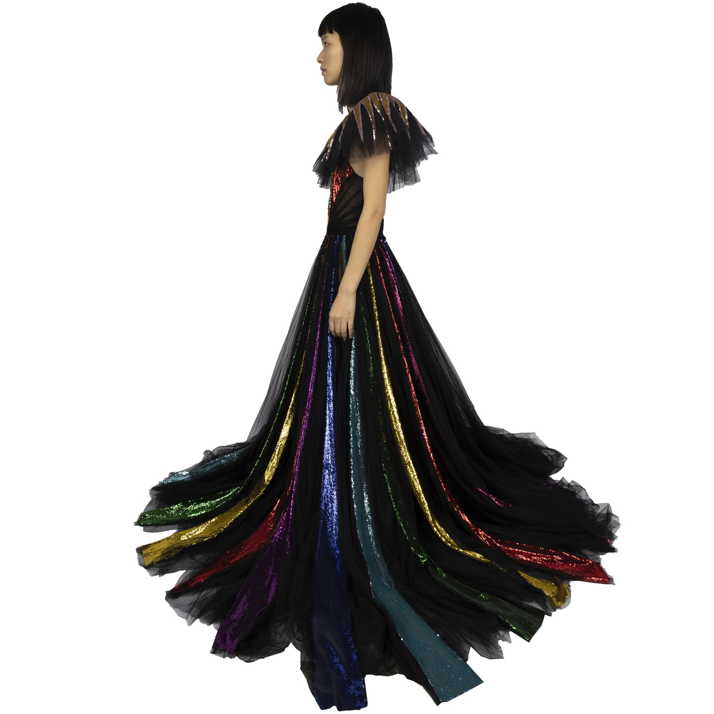 Secondhand Gucci Embroidered Sequin Tulle Gown