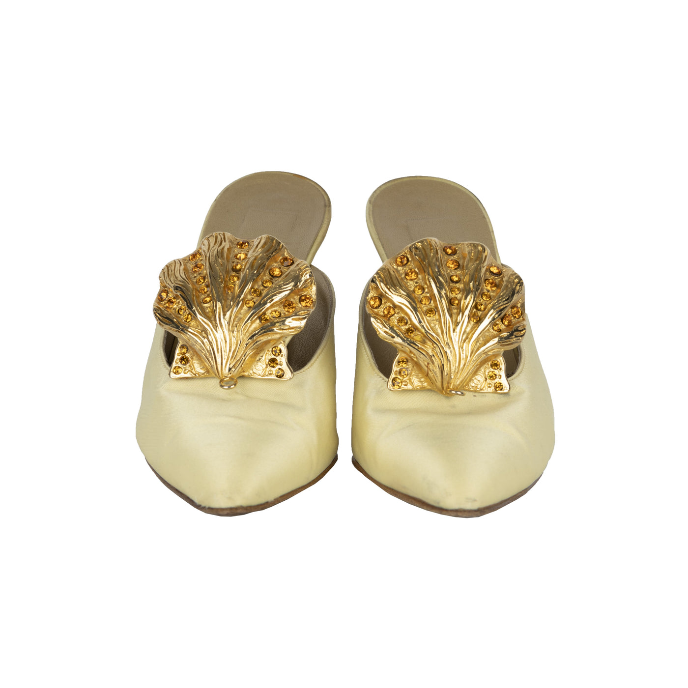 Secondhand Vintage Gianni Versace Gold Crystal Shell Heels